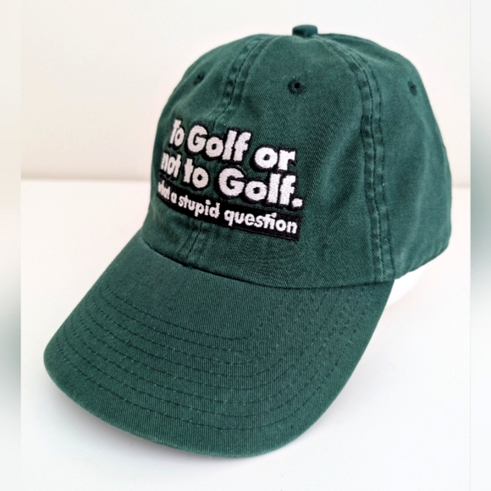 Funny Humor Golf Addict Golfer Hat Cap Stonewashed Green Dad Mens Pro Gift EXC